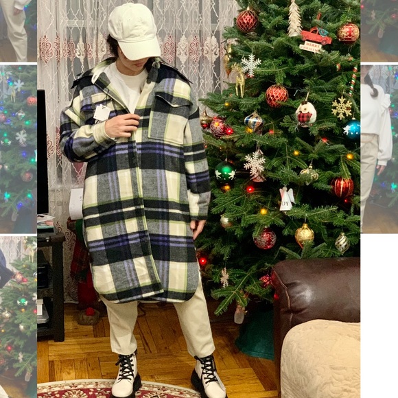 Zara hooded plaid over-shirt - Picture 5 of 12